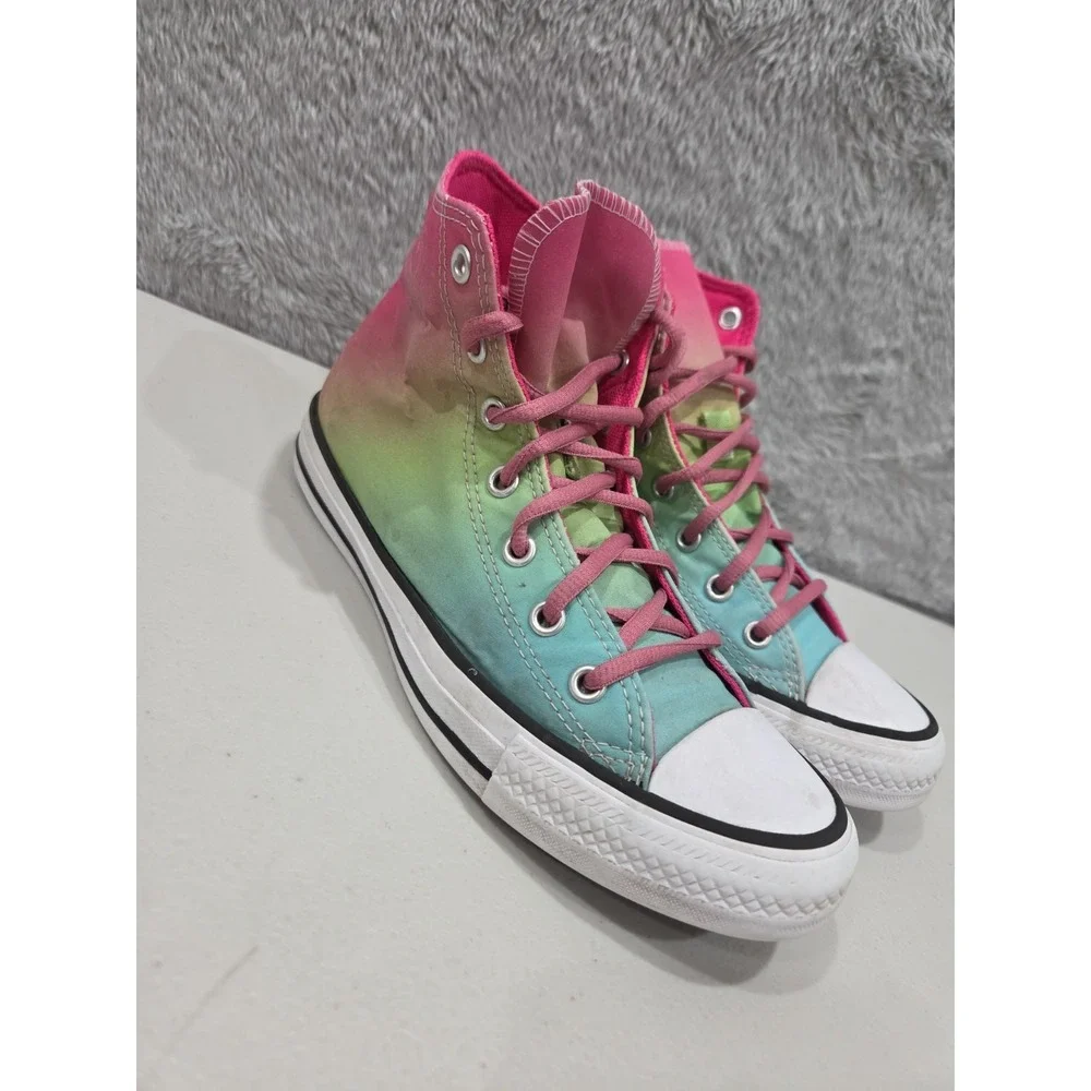 Converse Chuck Taylor All‎ Star High Rainbow Metallic Star  Kid Girls Sz4.5